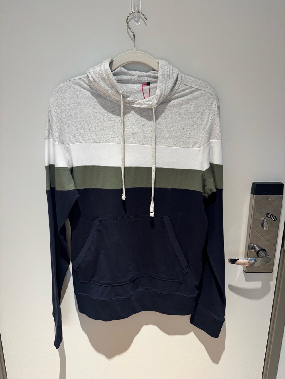 Daniel Cremieux Colorblock Hooded Sweatshirt in Gray, Olive & Navy